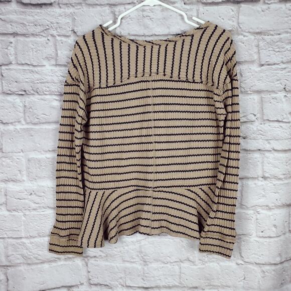 We The Free Auntie Em Peplum Striped Thermal - Picture 7 of 7